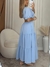 vestido midi decote V com fenda lateral