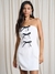vestido curto tomara que caia com laços