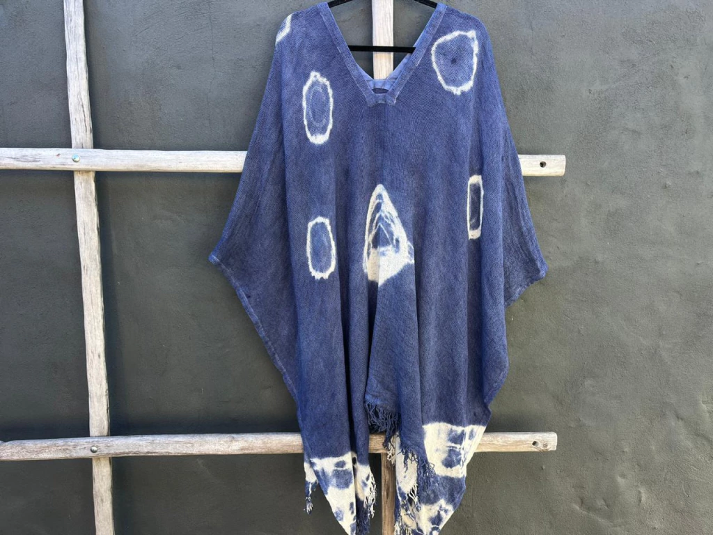 Poncho largo de hilo - TINTES NATURALES