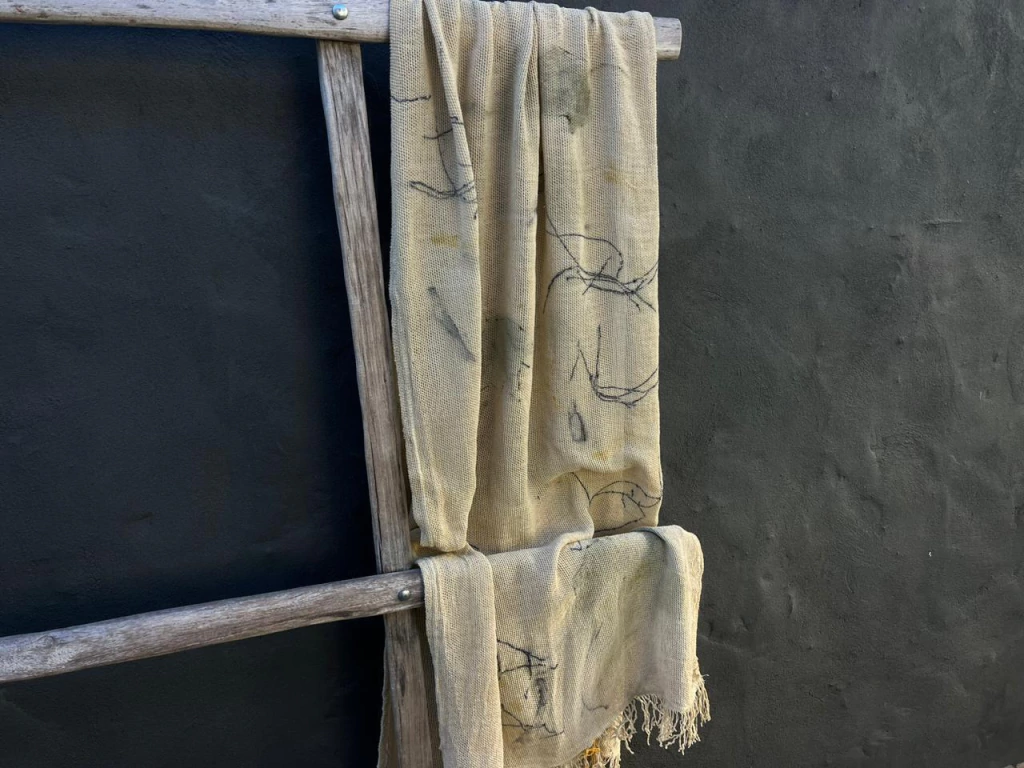 Pashmina de hilo abierto - TINTES NATURALES - 2.40 x 0.50