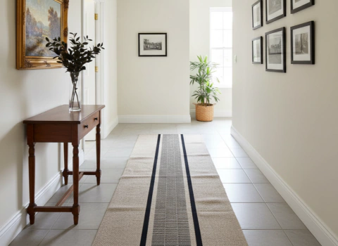 Alfombra Criolla - 1.90 x 0.80 - visón y negro - comprar online