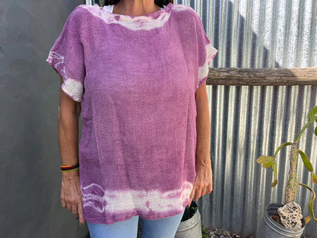 Blusa Tulum de hilo abierto - TINTES NATURALES