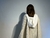 Poncho medio de lana souffle con capucha - crudo en internet
