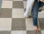 Alfombra Ajedrez - 1.50 x 2 - beige ceniza y crudo