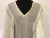 Poncho de hilo abierto corto - crudo c/ raya verde - comprar online