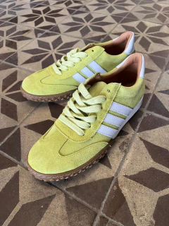 ALMA en cuero gamuzado lima - Canela