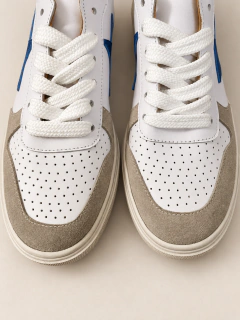 VENICE en cuero blanco y estrella celeste - comprar online