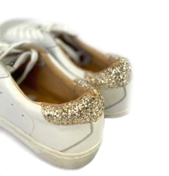 STAR en cuero blanco con estrella en glitter plata - (copia) - Canela