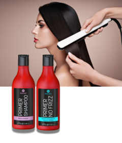 Kit Cauterização ReMAKE | Prime Shampoo + Primer No Frizz Nanocristalização de Impacto Térmico