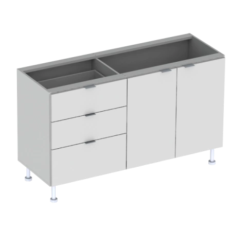 Bajo Mesada 1,40 Mueble Cocina Melamina 18mm Premium