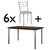 Juego De Comedor Combo Mesa 140x80 Y 6 Sillas Caño Tapizadas