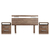 Combo 2 Mesas De Luz + Respaldo Juego Dormitorio Texturado - tienda online