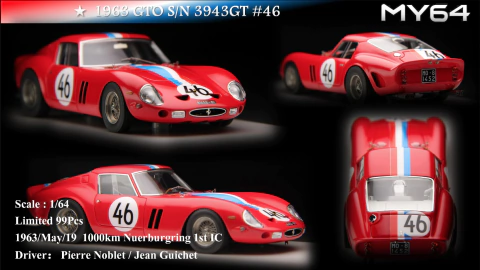 SCM [MY64] 1:64 Ferrari 250 GTO Branco #9 (LER DESCRIÇÃO ANTES DE COMPRAR) (cópia) (cópia) (cópia) (cópia) (cópia)