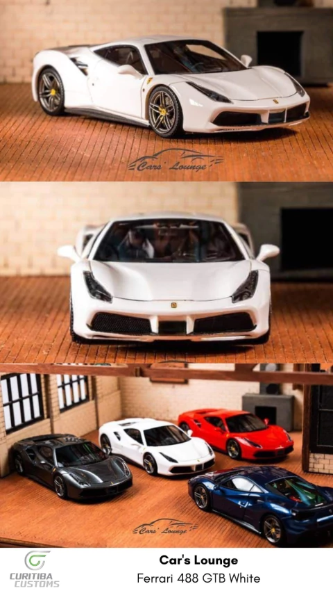 Cars Lounge 1:64 Ferrari 488 GTB Branco - comprar online