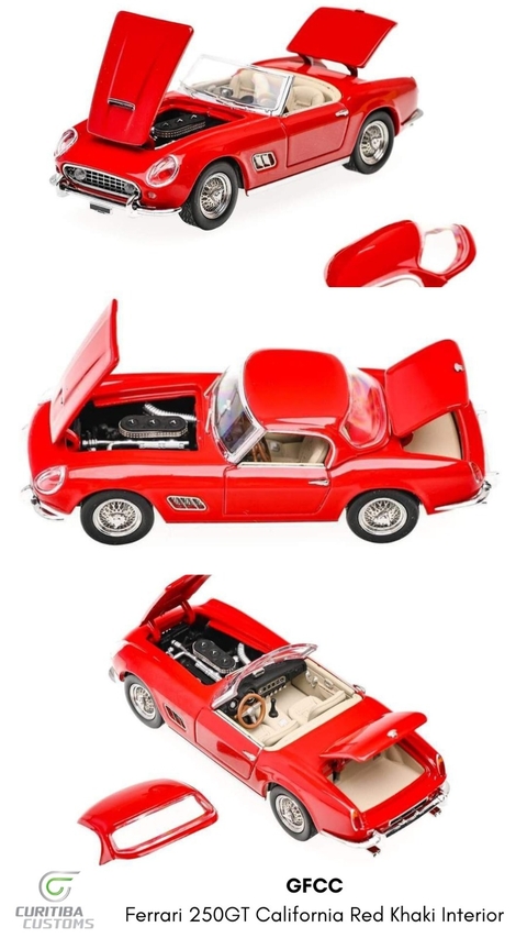 GFCC 1:64 Ferrari 250 California SWB 1960 Vermelha Interna Bege