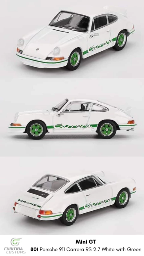 Mini GT 1:64 #801 Porsche 911 Carrera RS 2.7 (Faixa Verde) - comprar online