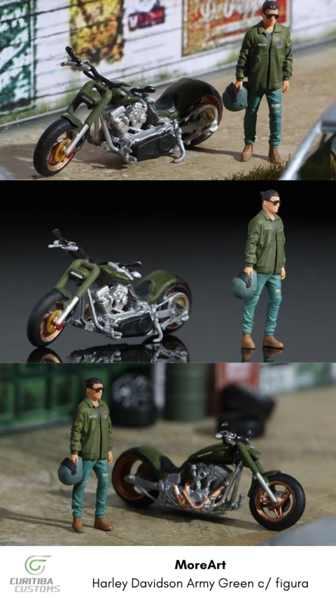Moreart 1:64 Harley Davidson Verde C/Figura - comprar online