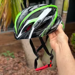 Capacete Profissional VEGO com LED Integrado (Ajustável) Preto/Verde