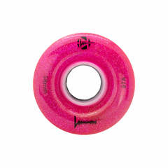 Rodas LED Luminous Quad Glitter Pink 58x34mm 97A - (Unidade)