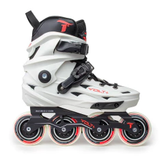 Patins Traxart Volt + 2.0 na cor branca com rodas de 80mm, ideal para uso urbano e freeride.