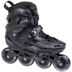 Patins inline Traxart Volt + 2.0 preto com rodas de 80mm e sistema de fechamento com fivela e cadarço