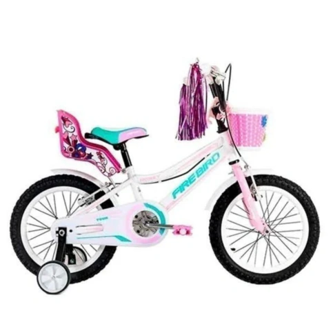 Bicicleta Infantil Niña Fire Bird Honey Rodado 16 con Accesorios