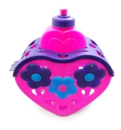 Canasto Infantil con Tapa Forma Corazón con Caramañola Fucsia Violeta - comprar online