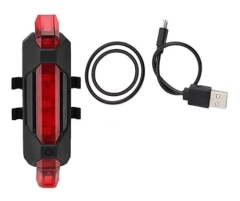 Baliza Luz Trasera para bicicleta USB Recargable Roja Intermitente