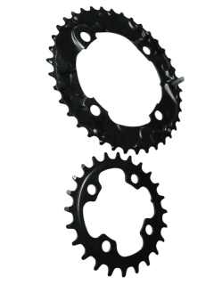 Platos MTB 38x24 Acero | BCD 104/64 - Negro - Apto 9/10/11 Vel - Doble Plato - comprar online