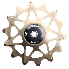 Ruedita de Cambio WKNS Aluminio Narrow Wide Rodamientos Cerámicos 12 Dientes Dorado en internet