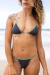 Top Cortininha + Calcinha Tirinha Viés Azul Jeans e Verde