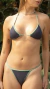 Top Cortininha + Calcinha Tirinha Viés Azul Jeans e Verde - MYSTIC
