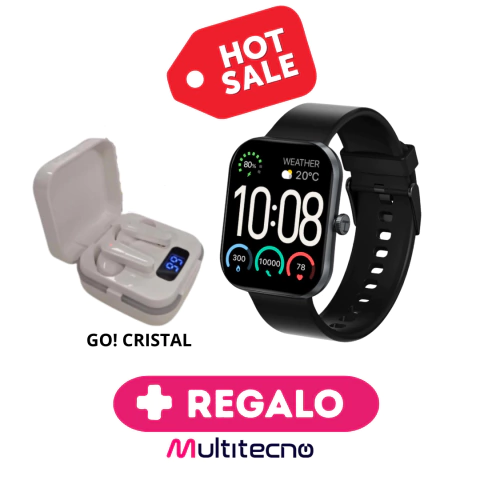 SMARTWATCH HAYLOU S6 + AURICULAR GO! CRISTAL