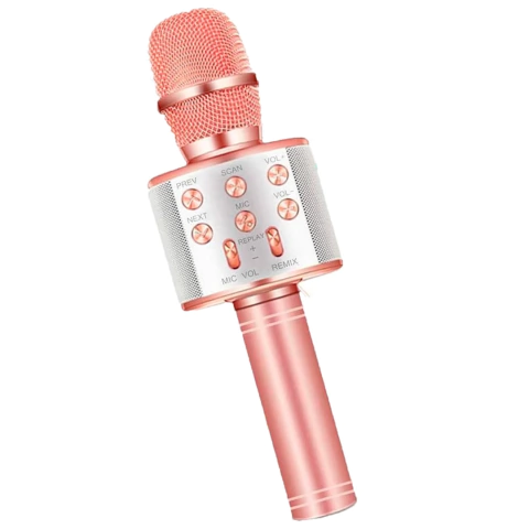 MICROFONO KARAOKE WS-858 ROSA GOLD