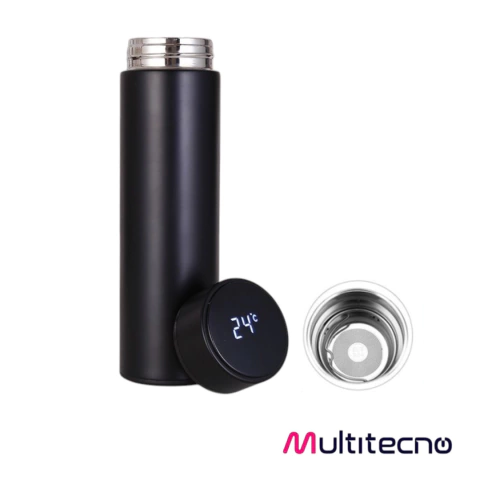 TERMO 500ML CON MARCADOR DE TEMPERATURA NEGRO - comprar online
