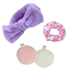 Kit Skincare - Vincha moño + 2 pads desmaquillantes + Scrunchie en internet