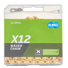 Cadena Kmc X12L Waxed Gold Titanio - 12 velocidades