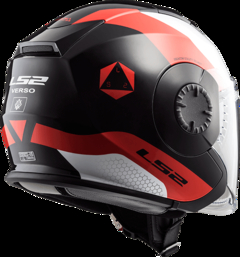 CASCO LS2 OF570 VERSO TECHNIC NEGRO/ROJO/BLANCO - comprar online