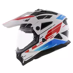 CASCO LS2 702 PIONEER NAMIB WHITE/BLUE/RED GLOSS - TiendaMoto Argentina TE: 1162818687