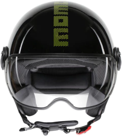 CASCO MOMO DESING STRIPES BLACK/YELLOW FLUO - comprar online