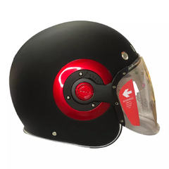 CASCO SMK OPEN FACE EL DORADO JET CLASSIC MATE BLACK/RED - comprar online