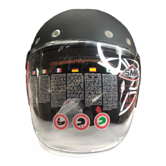 CASCO SMK OPEN FACE EL DORADO JET CLASSIC MATE BLACK/RED en internet