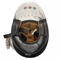 CASCO SMK OPEN FACE EL DORADO JET CLASSIC MATE BLACK/RED - tienda online