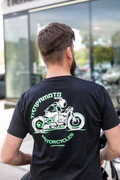 REMERA MOTORCYCLE NEGRO/VERDE