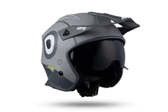 CASCO ABIERTO UFO GRIS MEDiO VISOR HE148 - comprar online