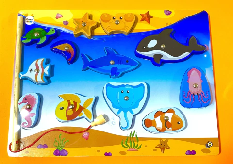 JUEGO DE PESCA IMANTADA DE MADERA
