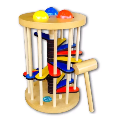 Banco pelotero con rampa - MADERITAS SAN JOSE JUGUETERIA DIDÁCTICA