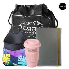 KIT 7 ROSA - Bolsa para Auto + Portadocumentos TRIP + Vaso Café - Baggys