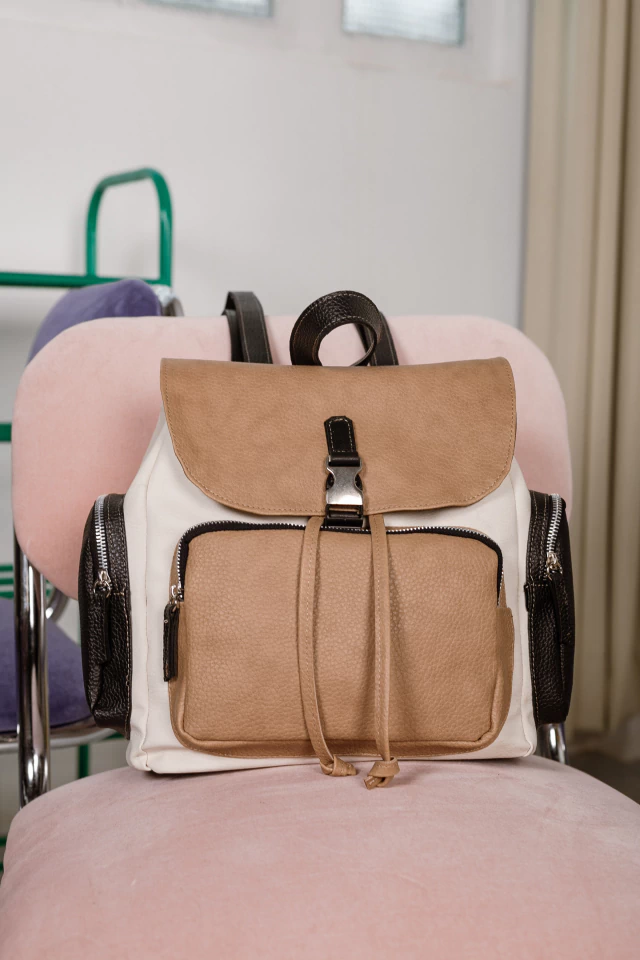 Mochila Cerdeña natural negro y visón — imagen 3