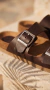 Sandalias birk galanthus cuero chocolate